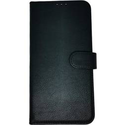 FoneFunShop Compatible With iPhone 14Pro/15Pro Luxury PU Leather Flip Wallet Case Black