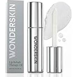 Wonderskin Clear Lip Oil – fuktgivande läppolja, stoppande läppolja och fuktgivande läppolja för torra läppar – naturlig, vegansk och icke-limande läppglansolja