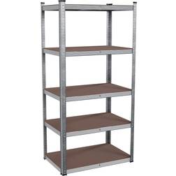 TroniTechnik Shelf with Steel Frame Silver/Brown Reolsystem 90x180cm