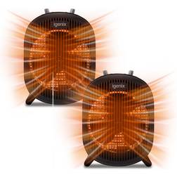 Igenix IG9022 Portable Heater with 2 Cool Fan Setting, 2 Pack