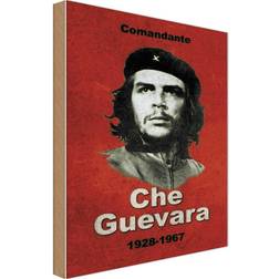 Vianmo Comandant Che Guevara 1928-1967 Red Decoración de Pared 12x18cm