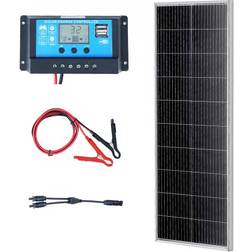 VEVOR 100W Monocrystalline Solar Panel Kit 12V Solar Panel & Charge Controller