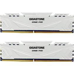 Gigastone DDR4 RAM GIGASTONE White Game PRO Desktop RAM 32GB 2x16GB DDR4 RAM 32GB DDR4-3200MHz PC4-25600 CL16 1.35V 288 Pin Unbuffered Non ECC UDIMM for PC