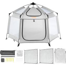 VEVOR Baby Playpen with Canopy, Indoor/Outdoor Portable Playpen for Babies and Toddler, Lightweight & Foldable, Pop Up Toddler Play Yard with 3 Sun-Sh