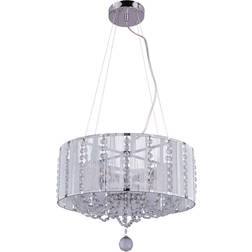 Globo 4 Flame Metallic Silver/Transparent Pendelleuchte 40cm