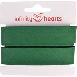 Infinity Hearts Skråbånd Bomuld 40/20mm 25 Mørkegrøn 5m