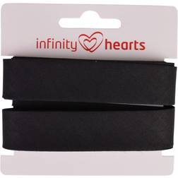 Infinity Hearts Skråbånd Bomuld 40/20mm 03 Sort 5m