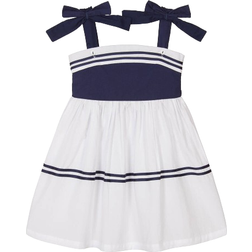 Powell Craft Girl's Dress - Navy Blue/White