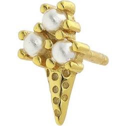 Nuni Copenhagen Nanna Pearl Earring - Gold/Pearls/Brown