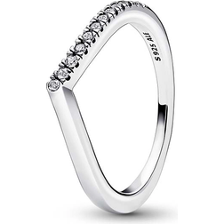 Pandora Timeless Wish Half Sparkling Ring - Silver/Transparent
