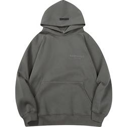 Essentials Classic Letter Graphic Pullover Hooded Sweatshirt - Grey