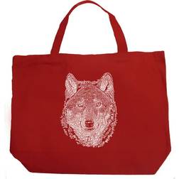 LA Pop Art Large Word Art Tote Bag - Red