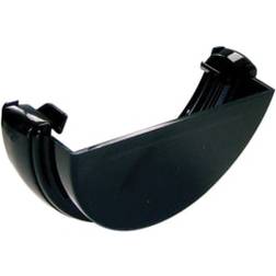 FloPlast Black 112mm Round Line Gutter External Stop End