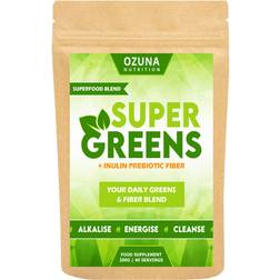 Ozuna Nutrition Super Greens Powder, Alkaline Superfoods Smoothie Booster With Inulin Prebiotic Fiber