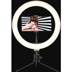 Abaseen 10-inch LED Ring Light with Phone Holder Tripod Stand Black