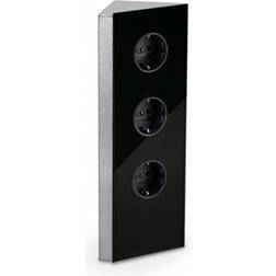 Naber Mira eck glas eck-steckdosenelement schwarz schuko 3-fach steckdosen Wand