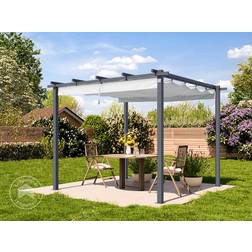 Toolport 3x3m Pergola, Solsejl, stone