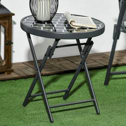 OutSunny Outsunny Black Top Garden Outdoor Side Table