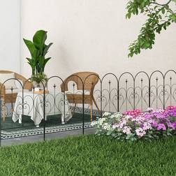 OutSunny Outsunny Black Picket 3 2ft 5 Pack Heart Shaped Fence Panel