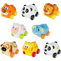 PowerTRC Cartoon Animals Friction Push & Go Toy Cars Playset