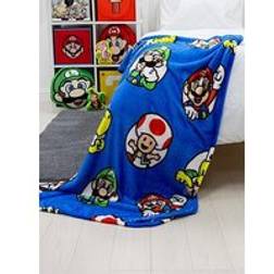 Character World Mario Circles Fleece Blankets Multicolour, Blue