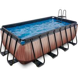 Exit Toys Wood Pool 400x200x122cm Med Sandfilterpump