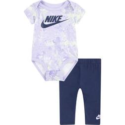 Nike Girls Purple Cotton Babysuit Set