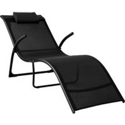 SoBuy Liggestol Med Aftagelig Nakkestøtte 173x54x69 cm Sort