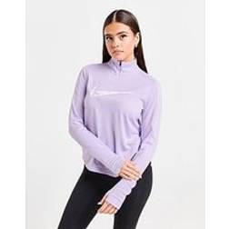 Nike Swoosh Women's Dri-FIT 1/4-Zip Mid Layer Purple Polyester UK 12–14