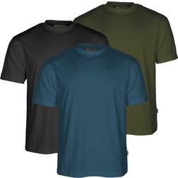 Pinewood T-Shirt 3-pack - Azur Blue/Moss Green/Black