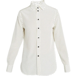 Saint Laurent Polka Dot Classic Button Front Shirt - Natural/Black