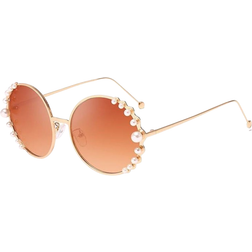 Reboto Pearl Oversized Sunglasses Gold