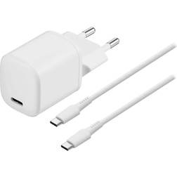 Sandstrøm 20W USB-C-oplader med USB-C-kabel På lager i butik