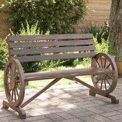 vidaXL 2-Seater Solid Wood Fir Brown Garden Bench