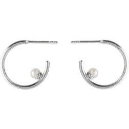Pernille Corydon Globe Hoop - Silver/Pearls