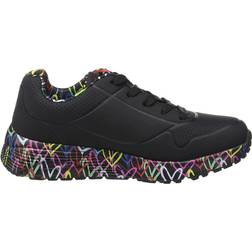 Skechers Girl's Uno Lite Lovely Luv - Black Synthetic/Multi Trim