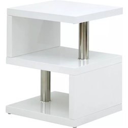 GFW Polar with LED White High Gloss Bedside Table 38x44cm