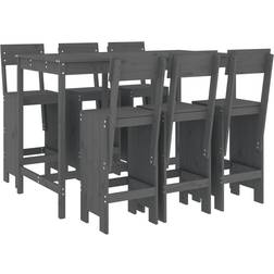 vidaXL grey pine Outdoor Bar Set
