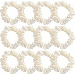 Shein 12pcs White Satin Bow Scrunchies CasualHair Ties Scrunchy Hair Ties