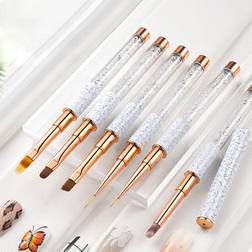 Shein Crystal Marble Art Nail Brush Set - Multicolor
