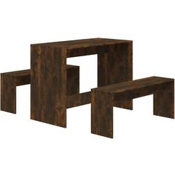 vidaXL Engineered Wood Smoked Oak Bordsgrupp 50x102.1cm 3st