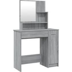 vidaXL Vanity Table with Mirror Grey Sonoma Coiffeuse 35x86.5cm