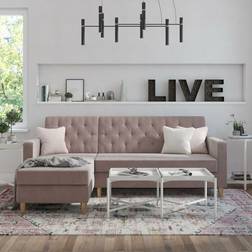 CosmoLiving by Cosmopolitan Corner Sofa Blush Sofa 213cm 3 Seater