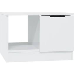 vidaXL Engineered Wood High Gloss White Soffbord 50x50cm