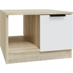 vidaXL Engineered Wood White/Sonoma Oak Soffbord 50x50cm