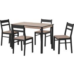 SECONIQUE Radley ‎Black/Oak Effect Dining Set 70x110cm 5pcs