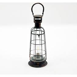 Lemon Pavilion Battery and Bulb Black Lantern 46cm