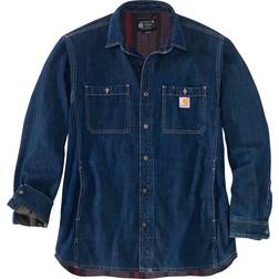 Carhartt Relaxed Fit Denim Fleece Lined Snap-Front Shirt Jacket - Glacier