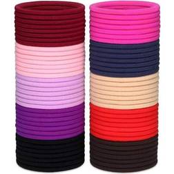 H&S Unisex Black 100 Elasticated Hair Bands 4mm