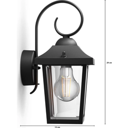 Philips Buzzard myGarden Black Väggarmatur
